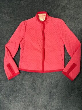 Charlie Nolan Women's Quilted Pink Jacket w/ Mandarin collar & cuff details Sz 6